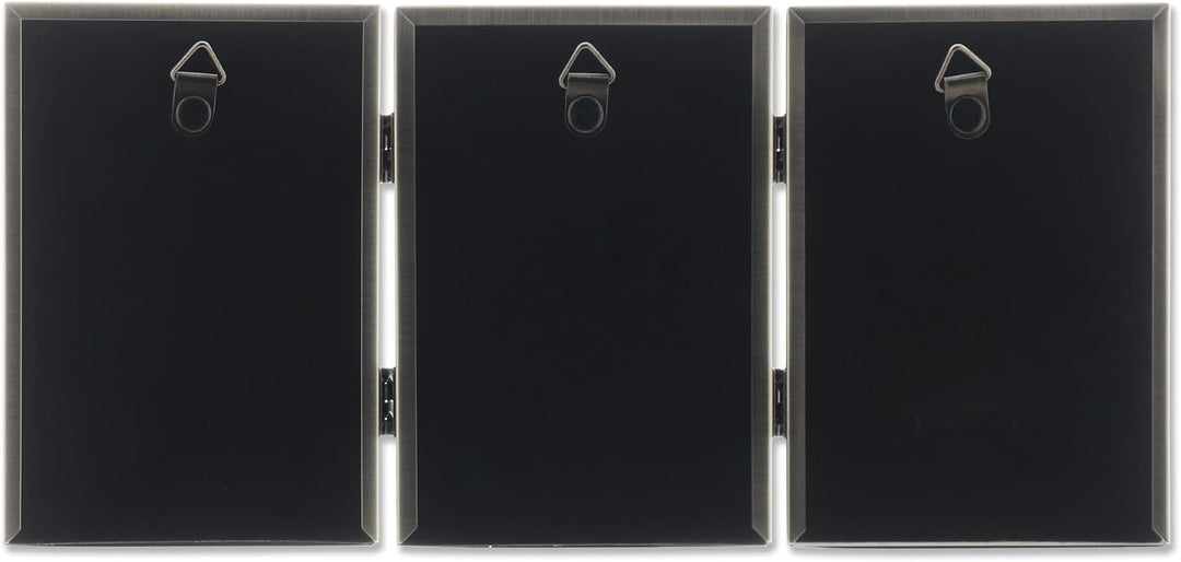 Lawrence Frames Bilderrahmen aus Zinn, mit Scharnier, 7,6 x 12,7 cm, mit Perlenkante zinnfarben 3.5x