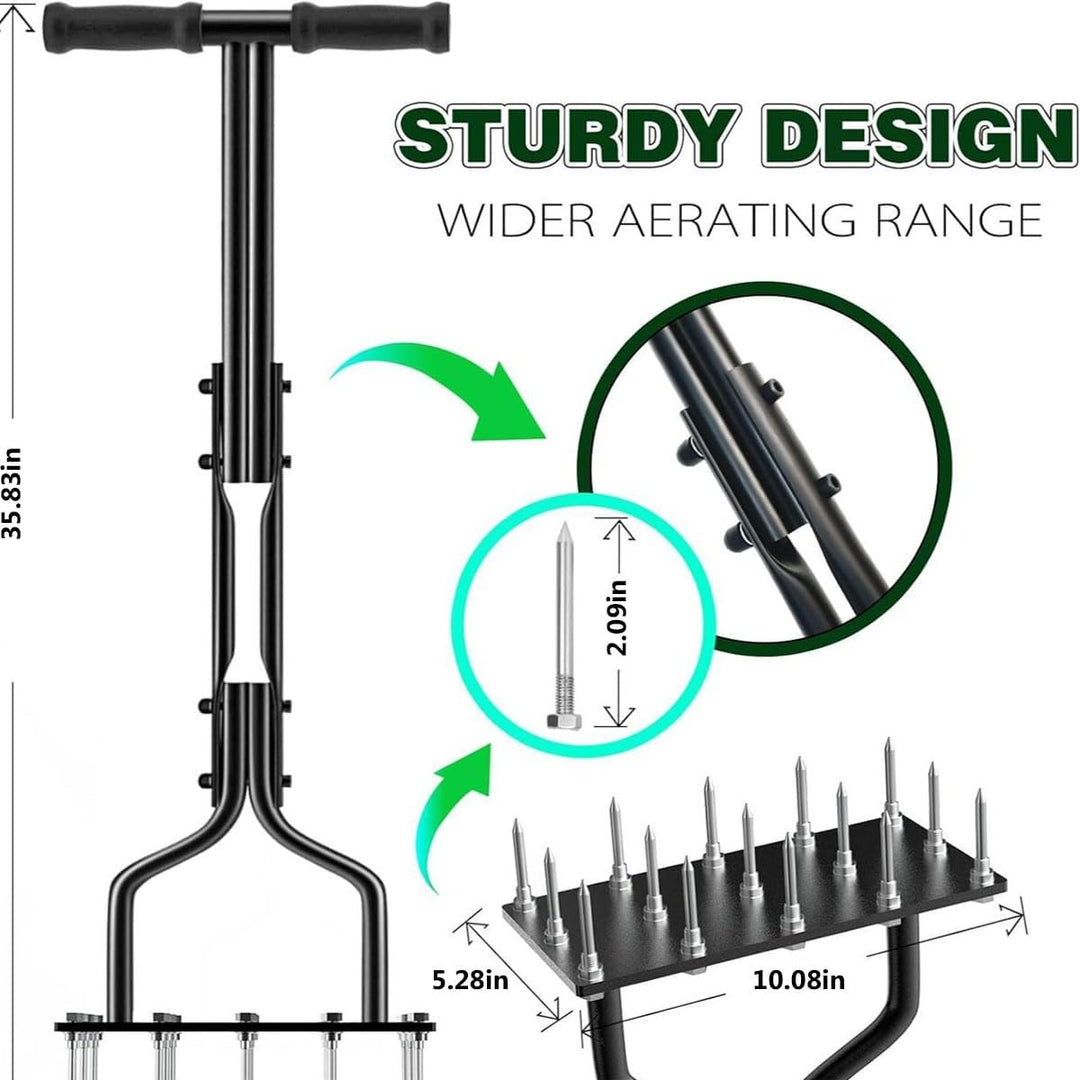 Rasenbelüfter, Aerifizierer für Rasen, manueller Rasenentkernbelüfter Hohlspoon Metall Manuelle Vert
