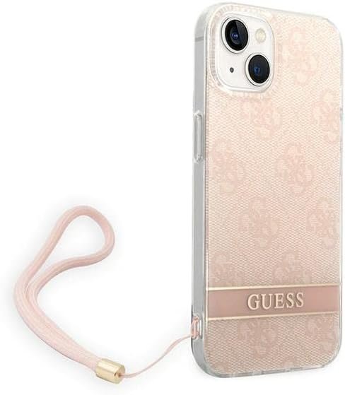 GUESS GUOHCP14MH4STP Hülle für iPhone 14 Plus 6,7" rosa/pink hardcase 4G Print Strap