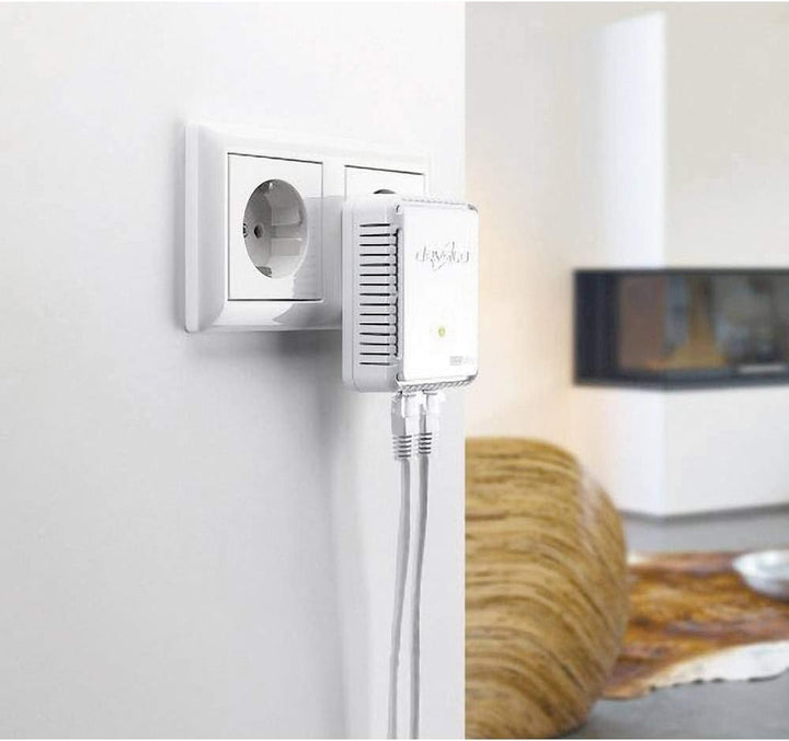 devolo dLAN 500 duo Powerline (Internet über die Steckdose, 2x LAN Ports, 1x Powerlan Adapter, PLC N