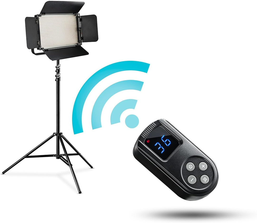 Walimex pro Niova 600 Plus Bi Color + WT-806 Lampenstativ – Set aus LED Videoleuchte Dauerlicht Fläc