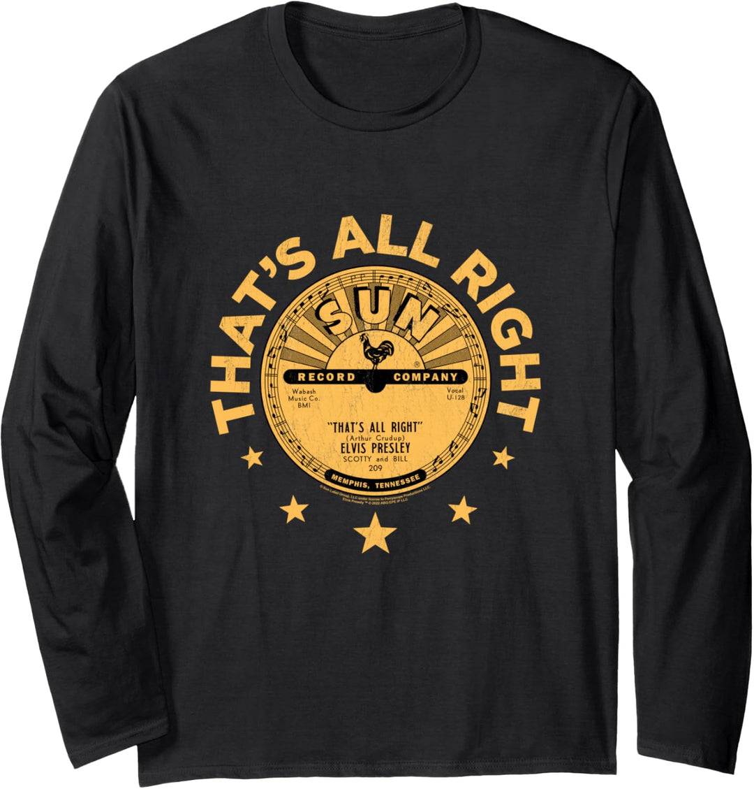 Sun Records Elvis Presley Thats All Right Langarmshirt