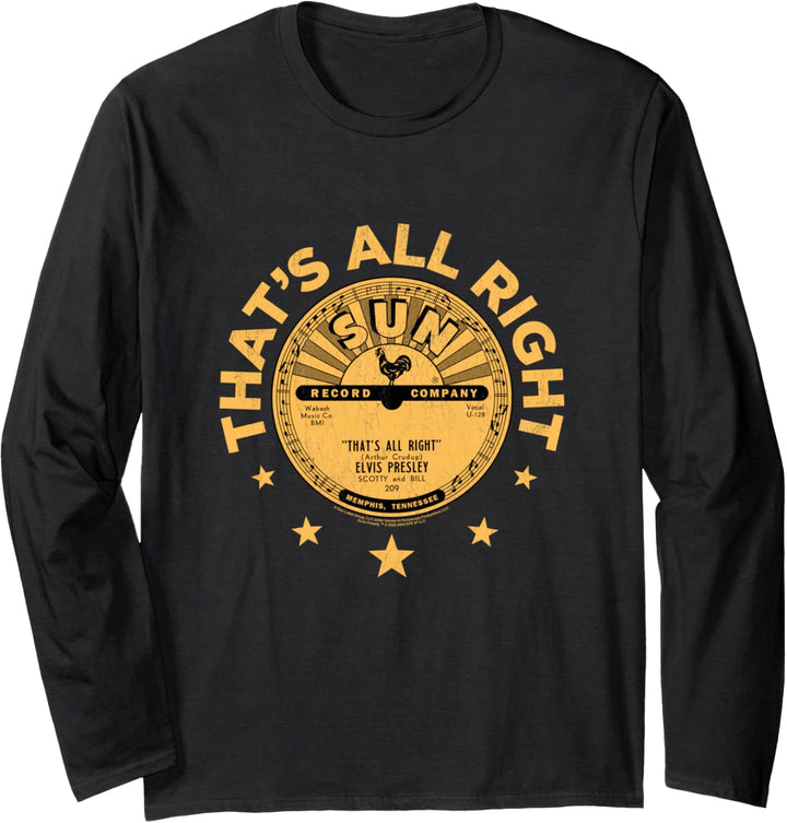 Sun Records Elvis Presley Thats All Right Langarmshirt