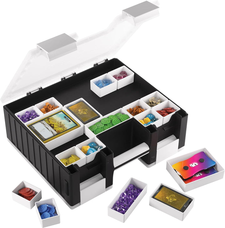 Gamegenic, Game Castle Black/White/Clear, Aufbewahrungstasche für Karten und Spielzubehör mit option