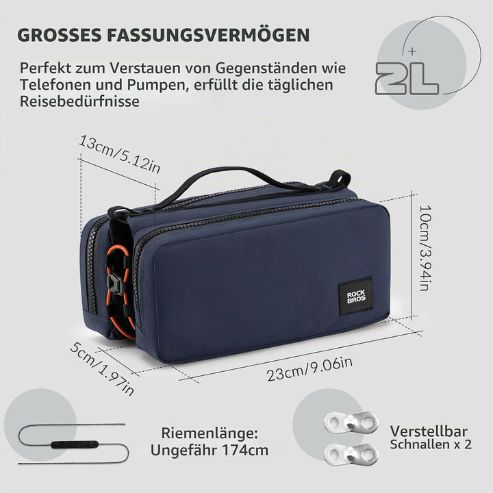 ROCKBROS Fahrrad Rahmentasche Fahrradtasche Rahmen Aufbewahrungstasche mit Schultergurt Fahrrad Ober