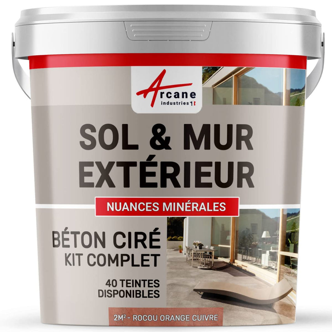 Komplettset – Béton Ciré extérieur – Arbeitsplatte – Feinputz/Sichtbeton. kit 2 m² Rocou - Orange Cu