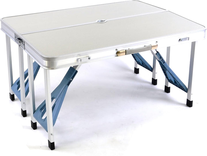 Nexos Sitzgruppe Camping Aluminium Tisch 4 Hocker Stuhl Party klappbar Koffergarnitur Klappgarnitur