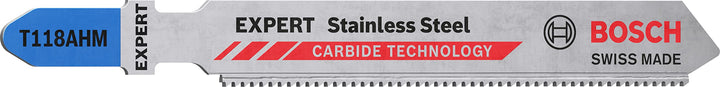 Bosch 3x EXPERT Stainless Steel T118AHM Stichsägeblatt (für Edelstahlbleche, Edelstahlbleche, Länge