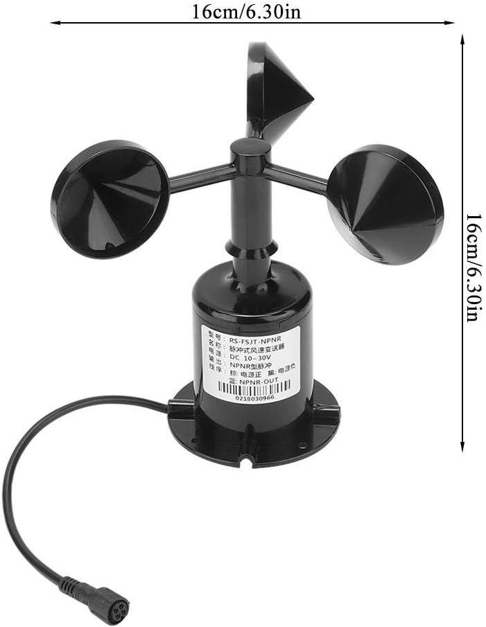 0-70 m/s Umgebungssignal Ausgang Impulstyp Kohlenstoff Windgeschwindigkeitssensor Anemometer Drei Ta