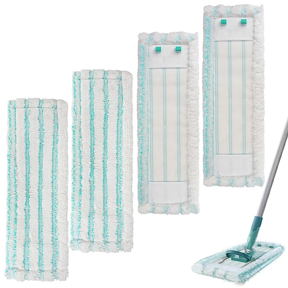 4 Pack Leifheit Bodenwischer Ersatzbezug für Leifheit Profi XL Micro Duo/Cotton Plus, Mikrofaser Wis