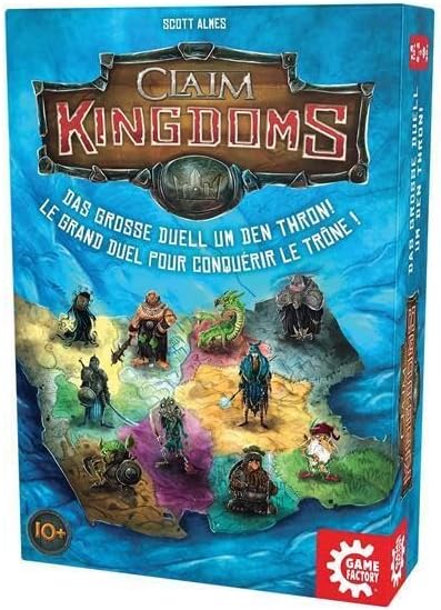 Game Factory 646269 Claim Kingdoms, das grosse Duell um den Thron! Legespiel für 2 Personen, Gesells