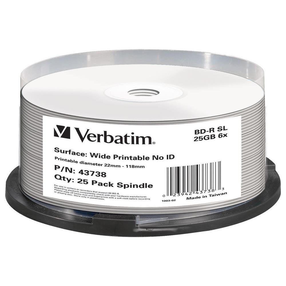 Verbatim BD-R Single Layer Blu-ray Rohlinge 25 GB, Blu-ray-Disc mit 6-facher Schreibgeschwindigkeit,