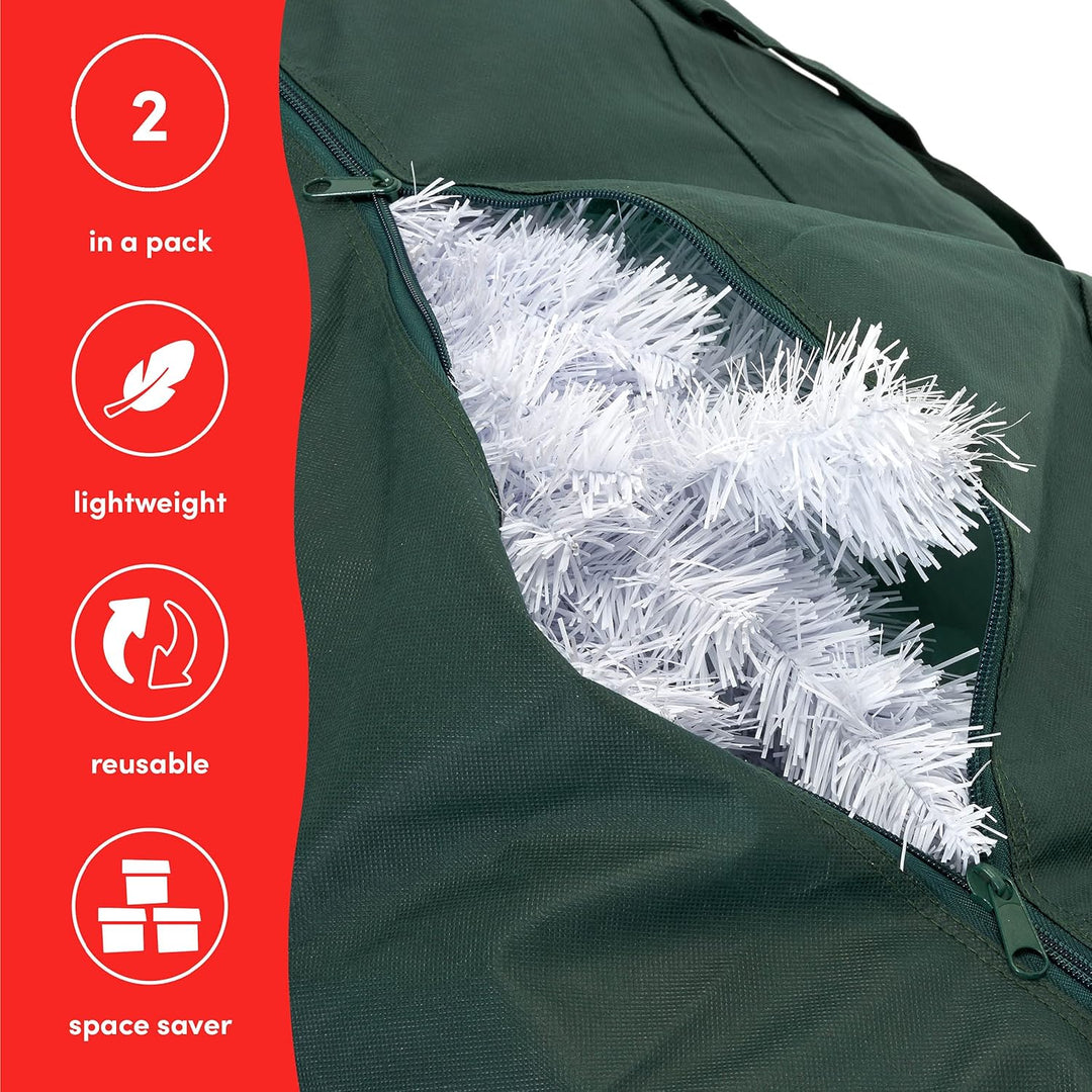 THE TWIDDLRES 2 Grosse Weihnachtsbaum Aufbewahrungstaschen, 120x35x50cm - Premium 210D Polyester