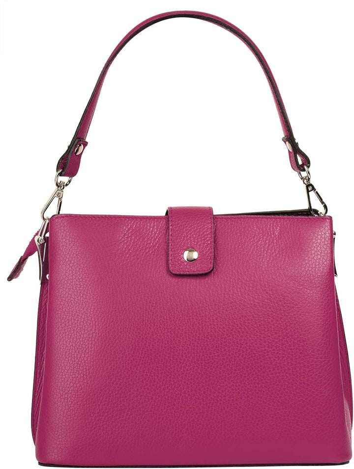 Handtasche Echt Leder Damen Made in Italy, Tragetasche, Umhängetasche, Abendtasche aus Leder 021791