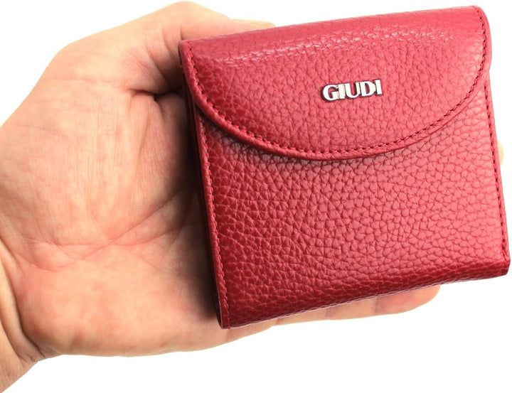 Giudi ® Geldbörse für Damen Leder Klein Blau Echtleder Mini Minimalistisch Mit Münzfach Kartenfächer