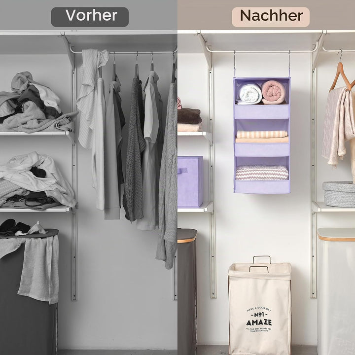 GRANNY SAYS Hängeaufbewahrung Organizer mit 3 Fächern, 1 Stück Hängeregal Schrank Organizer, Kleider