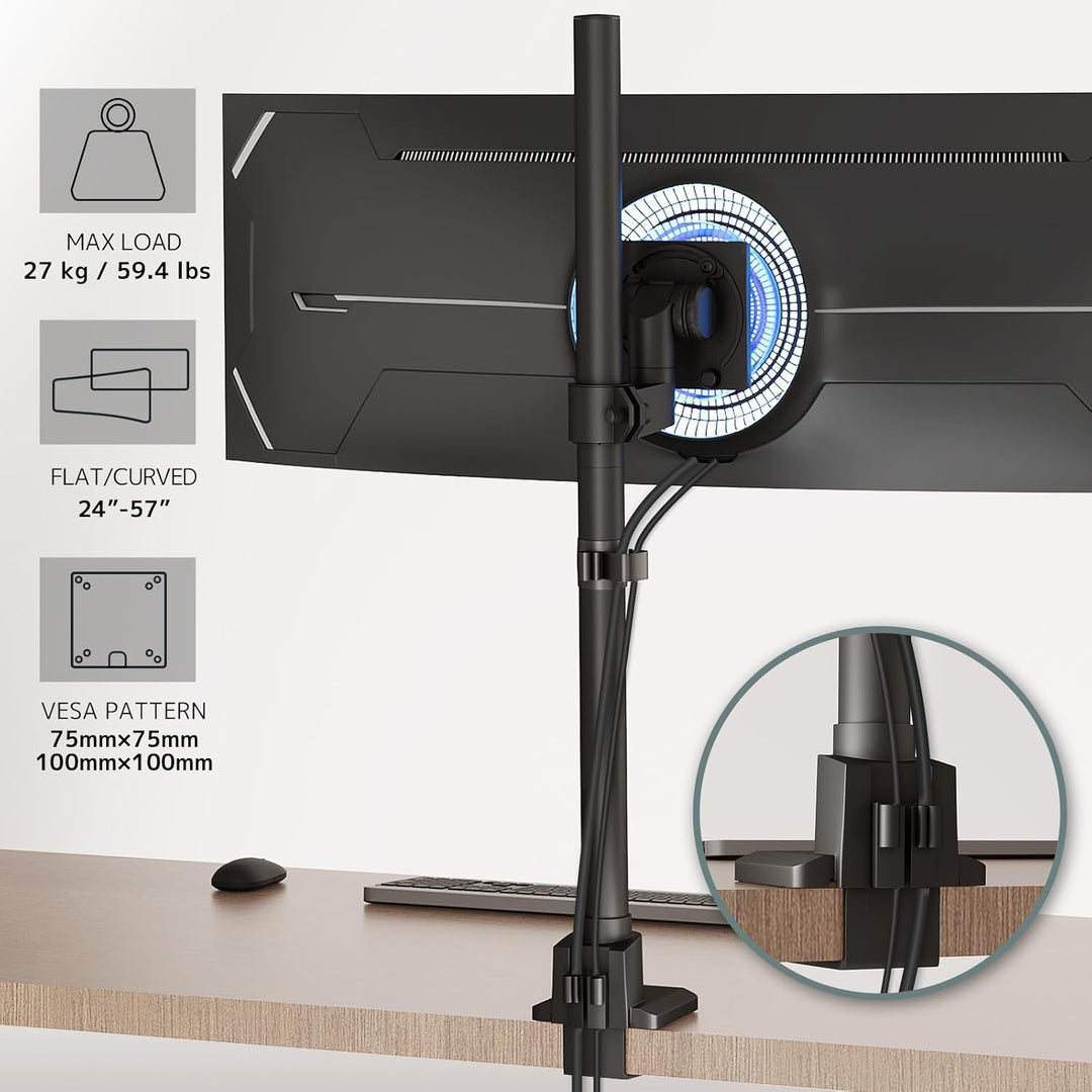 Monitor Halterung 1 Monitor 24-57 Zoll - Extra Hoch Höhenverstellbar Bildschirmhalterung, Monitor St