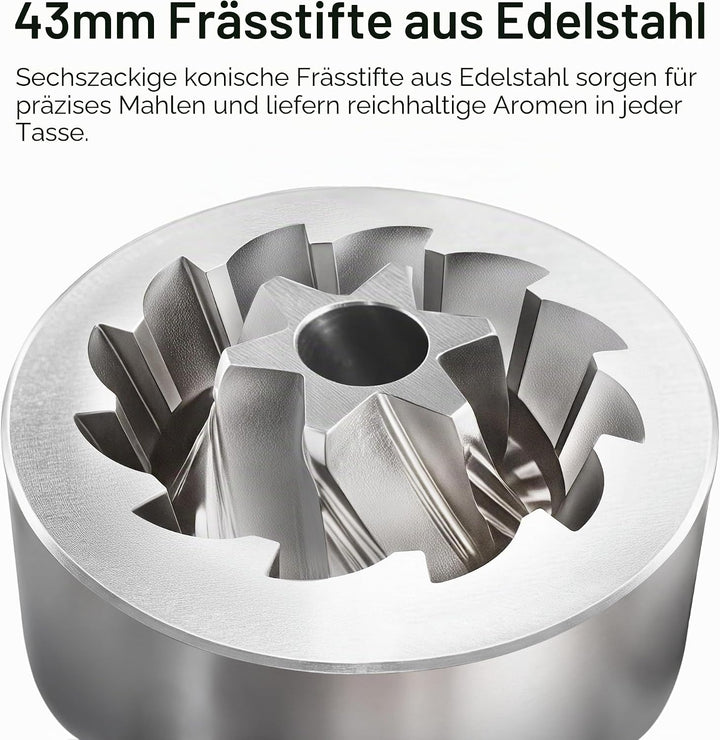 HiBREW G4B Manuelle Kaffeemühle mit externem verstellbarem Zifferblatt, konische Aluminium-Mühle, nu