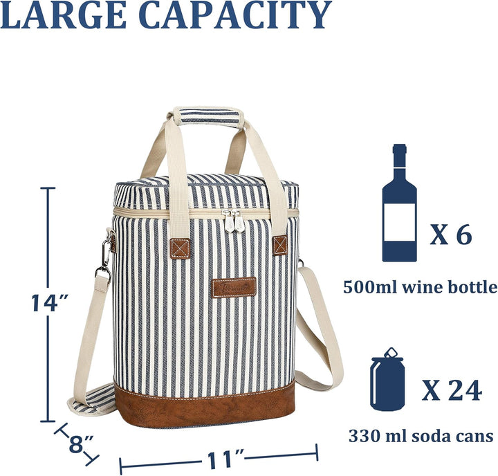 Kato Tirrinia Kühltasche Klein- Flaschenträger für Wein & Bier, gepolsterte weinkühltasche mit isoli