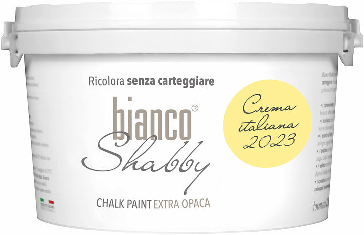 bianco Shabby® Crema Italiana Kreidefarbe Wasserbasis für Alle Oberflächen einfach zu verarbeiten oh