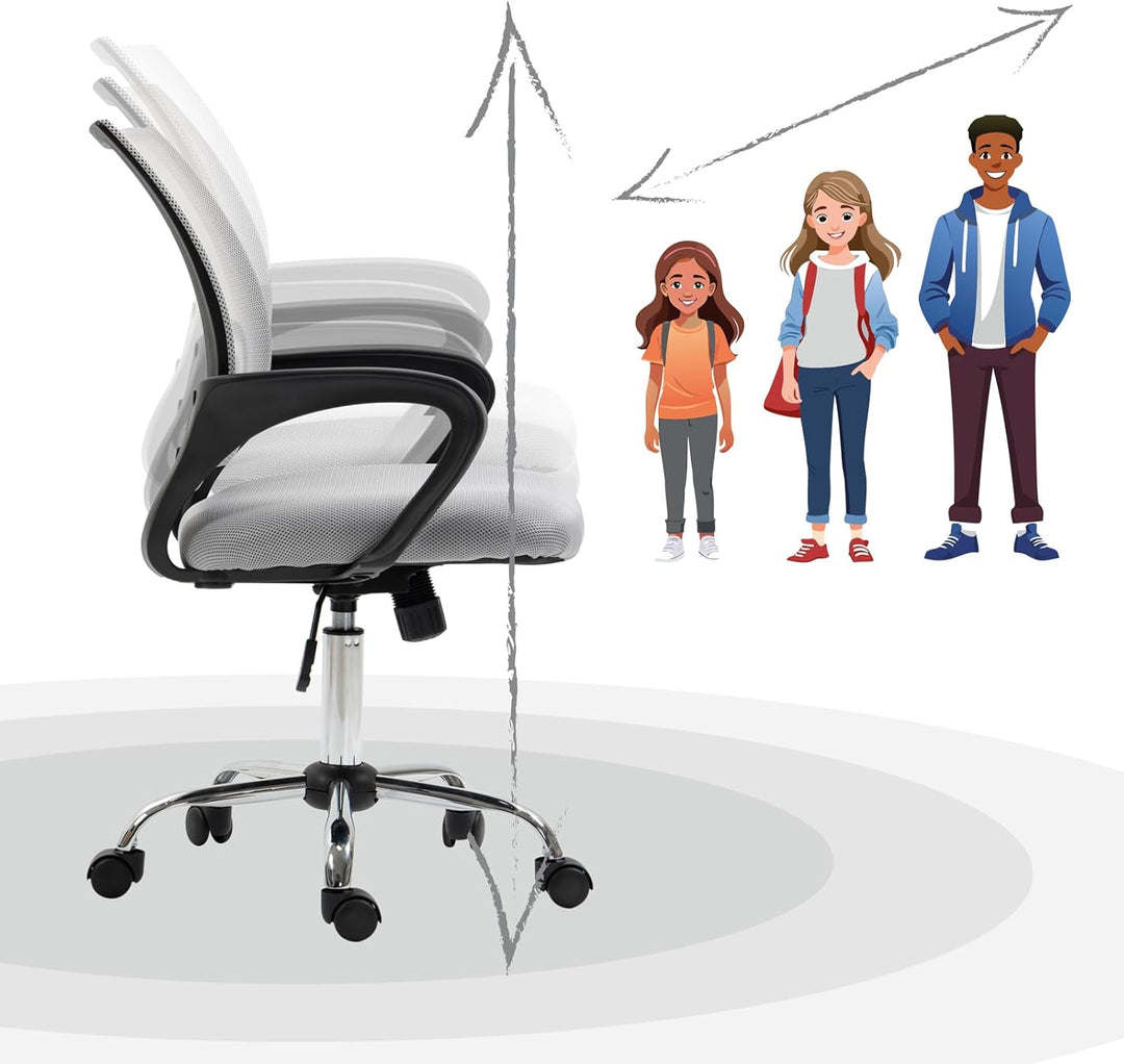 SVITA Cydney Kinder Schreibtischstuhl Bürostuhl Netzbezug Drehstuhl Stuhl Schreibtisch (Grau), Grau
