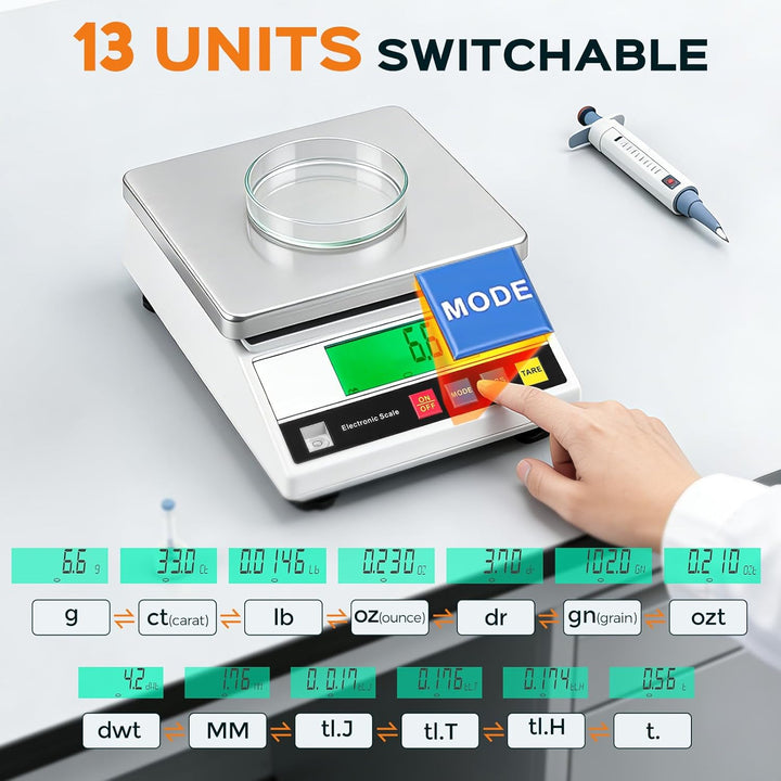Bonvoisin 7500, 0.1g Zählwaage 3-10 kg OPTIONAL, 0,1 g Digitale Genaue Analytische Elektronische Waa