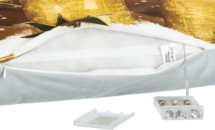 Brandsseller Weihnacht Zugluftstopper LED Beleuchtet Timer Dekokissen Windstopper 90x20 cm (90x20 cm