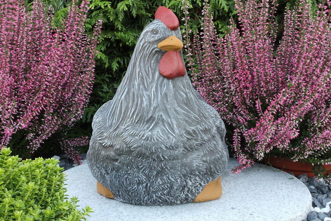 STEINFIGUREN SPICKER Steinfigur Huhn, Henne, Hahn 2er Set 135/1, 180/1 Gartenfigur Steinguss Tierfig