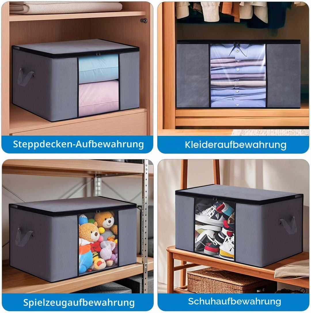6 Stück Aufbewahrungstasche 90L Aufbewahrung Boxen, Aufbewahrungsbox | Faltbare Kleiderboxen Aufbewa