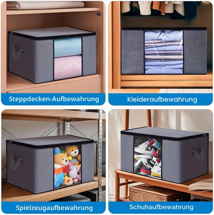 6 Stück Aufbewahrungstasche 90L Aufbewahrung Boxen, Aufbewahrungsbox | Faltbare Kleiderboxen Aufbewa
