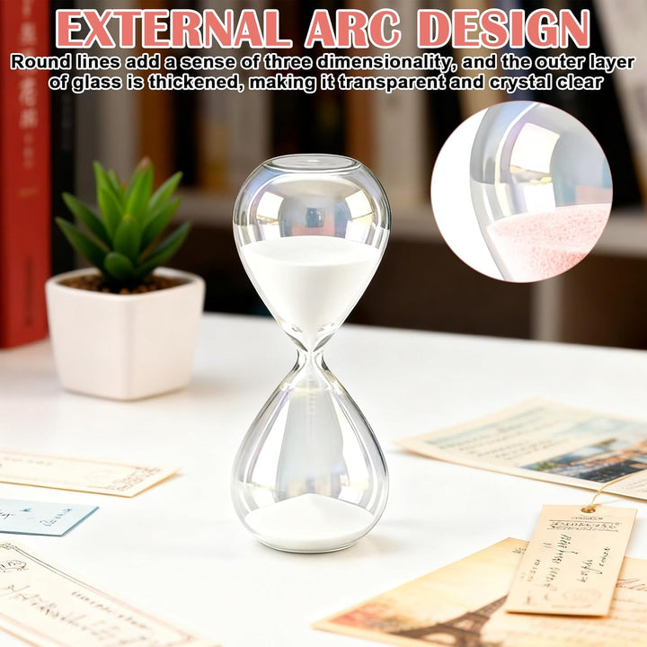 2 Stück Sanduhr, 30 Minuten Hourglass, Bunter Sanduhren aus Glas, Sand Time, Grosses Sandglas aus Bo