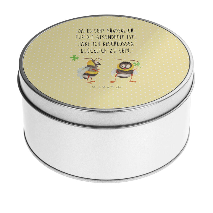 Mr. & Mrs. Panda Blechdose rund Hummeln Kleeblatt - Geschenk, Aufbewahrungskiste, Tiermotive, Keksdo