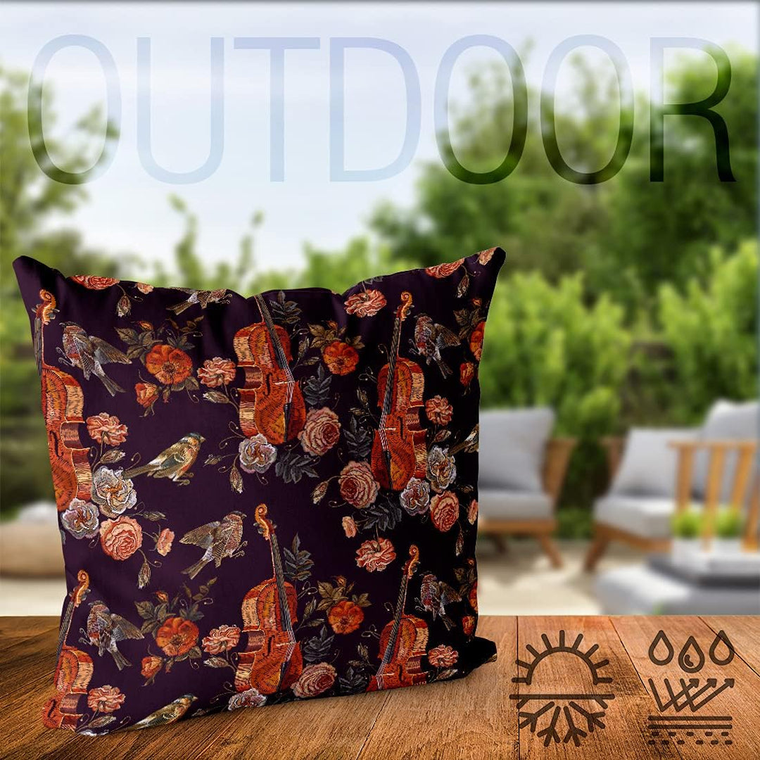VOID Violine Rose Vögel Kissenbezug Kissenhülle Sofakissen Kissen Deko Outdoor-Kissen Dekokissen, Ki
