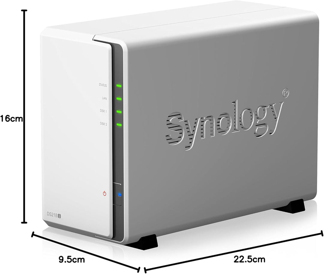 Synology DS218J/4TB-RED 4TB (2x 2TB WD Rot) 2 Bay Desktop NAS-Einheit, Mechanische Festplatte Wester