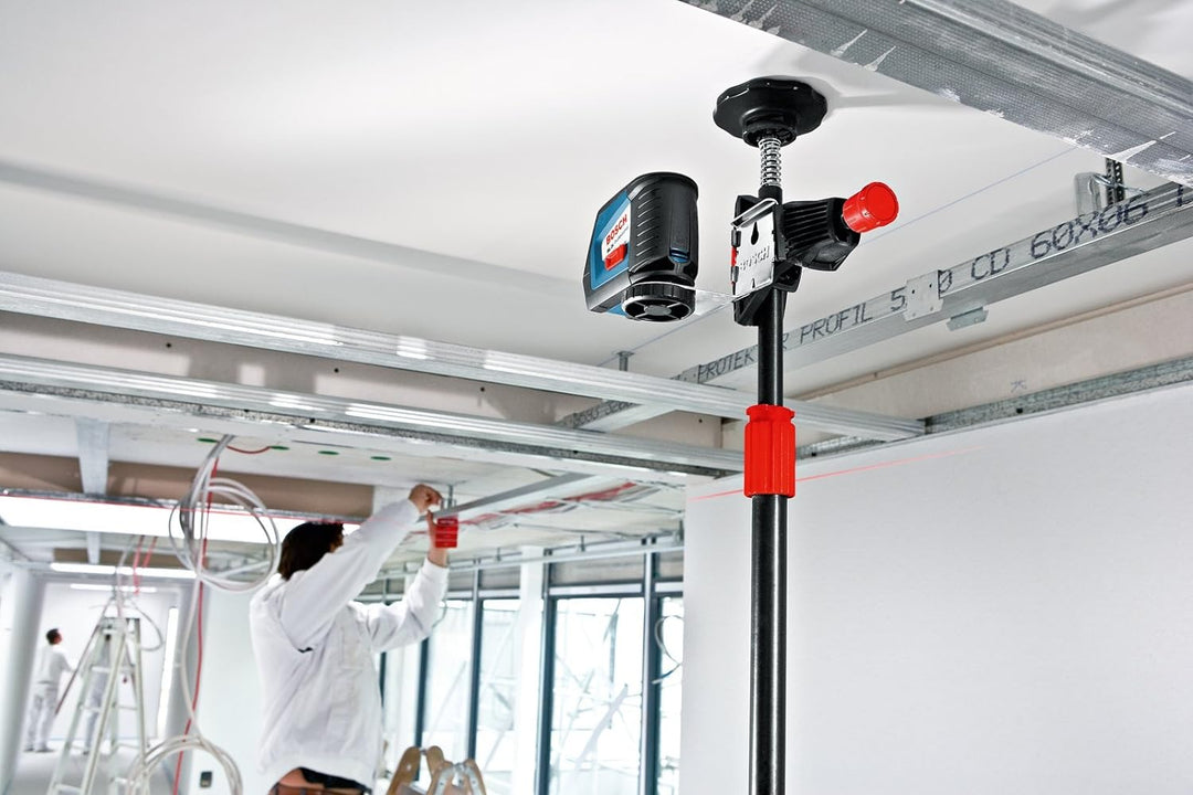 Bosch Professional Teleskopstange für Laser und Nivelliergeräte BT 350 (Höhe: 140–350 cm, 3 Sektione