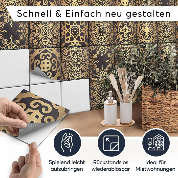 30 Stück Klebefliesen Folie 20x20 cm für Bad und Küche - Fliesenfolie, Fliesenfaufkleber - Stickerfl