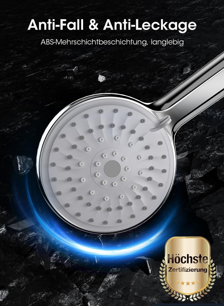 FASDUNT Grohe Duschkopf Wassersparend mit Schlauch 2M,Druckerhöhend Duschbrause Dusche Regendusche S