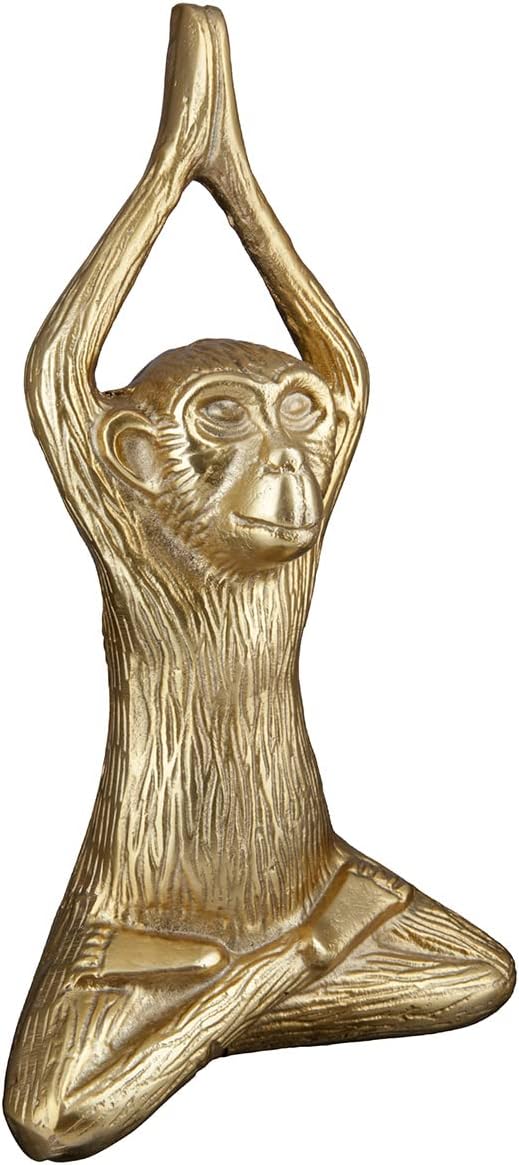 GILDE Deko Tierfigur Skulptur Yoga AFFE Monkey - Moderne Kunst und Dekoraion aus Kunstharz - Farbe: