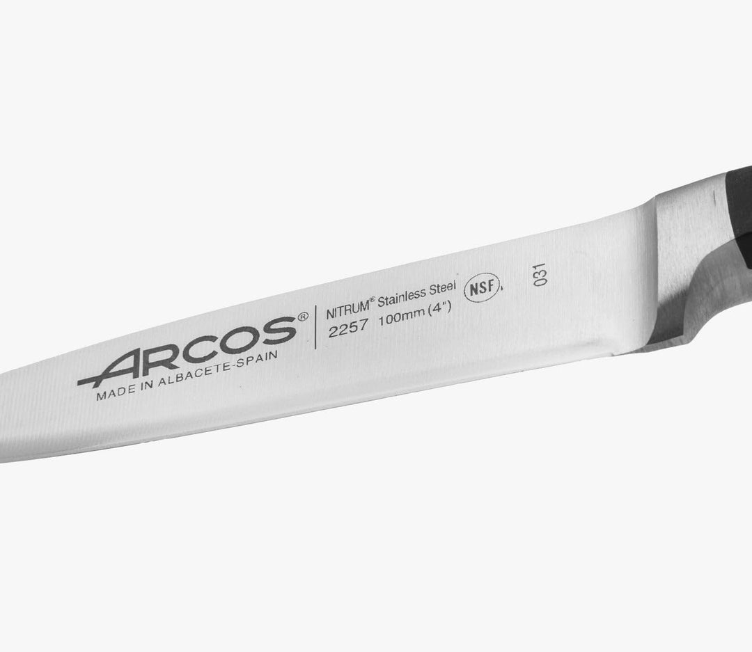 Arcos Schälmesser aus Edelstahl 100 mm - Ergonomischer Griff aus Polyoxymethylen, Ideal für Schälen
