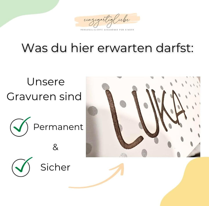 Personalisierter Werkzeugkasten aus Holz – Teddy-Design – Lernspielzeug mit Gravur – Perfekt zum 1.