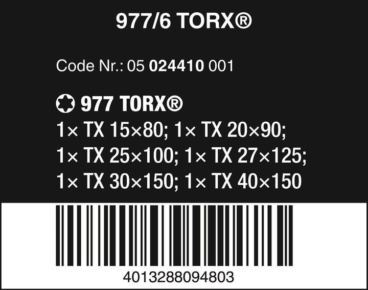 Wera 977/6 Torx Schraubendrehersatz Kraftform Wera: Der Schraubmeissel + Rack, 6-teilig, 05024410001