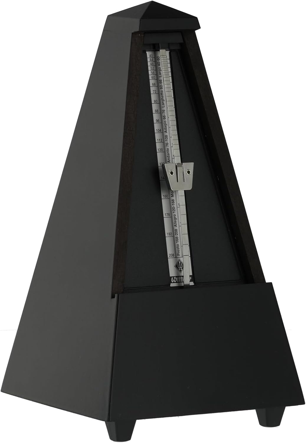 Wittner Metronom 816M Holzgehäuse mit Glocke Taktell Pyramidenform schwarz matt, schwarz matt