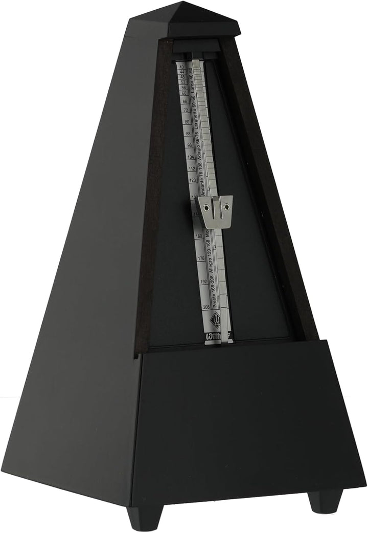 Wittner Metronom 816M Holzgehäuse mit Glocke Taktell Pyramidenform schwarz matt, schwarz matt