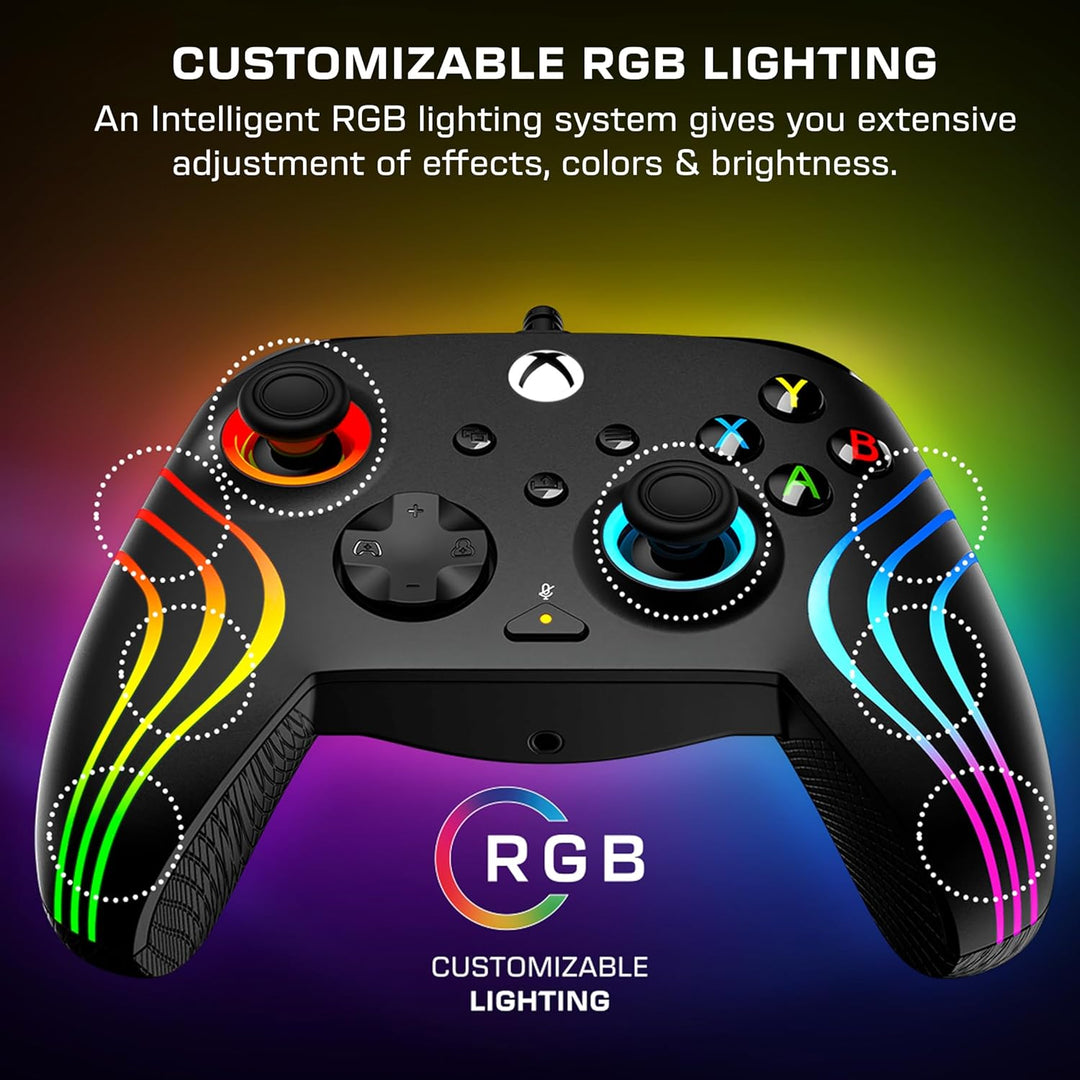 Turtle Beach Afterglow Wave Controller Schwarz Wired RGB Gaming Controller – Lizenziert für Xbox Ser