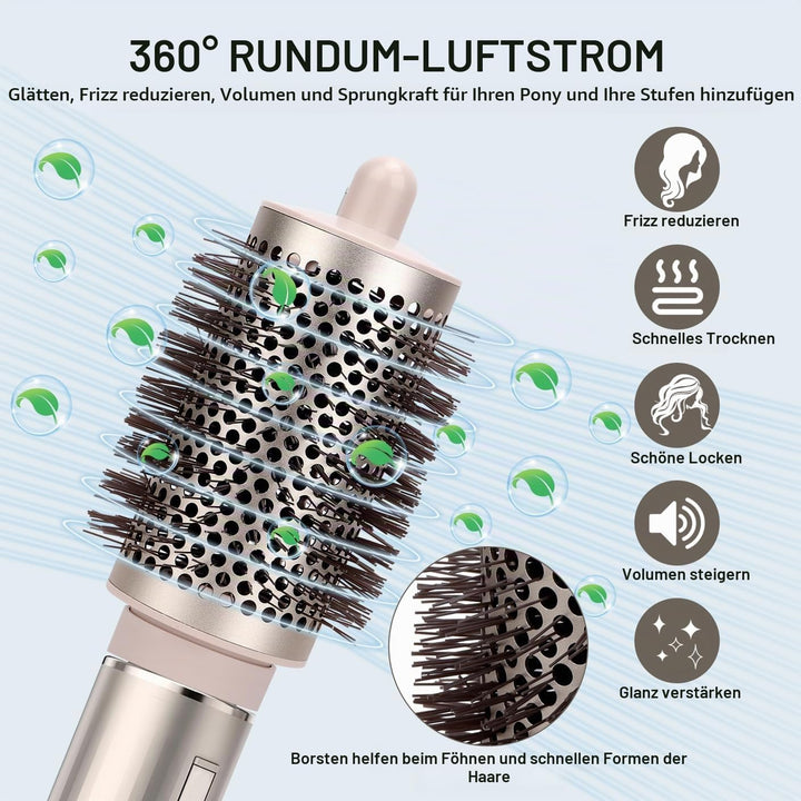 Grosser RundBürste Aufsatz für Shark FlexStyle Föhn, Runder Volumenbürste für Jumbo-Volumen-Heissluf