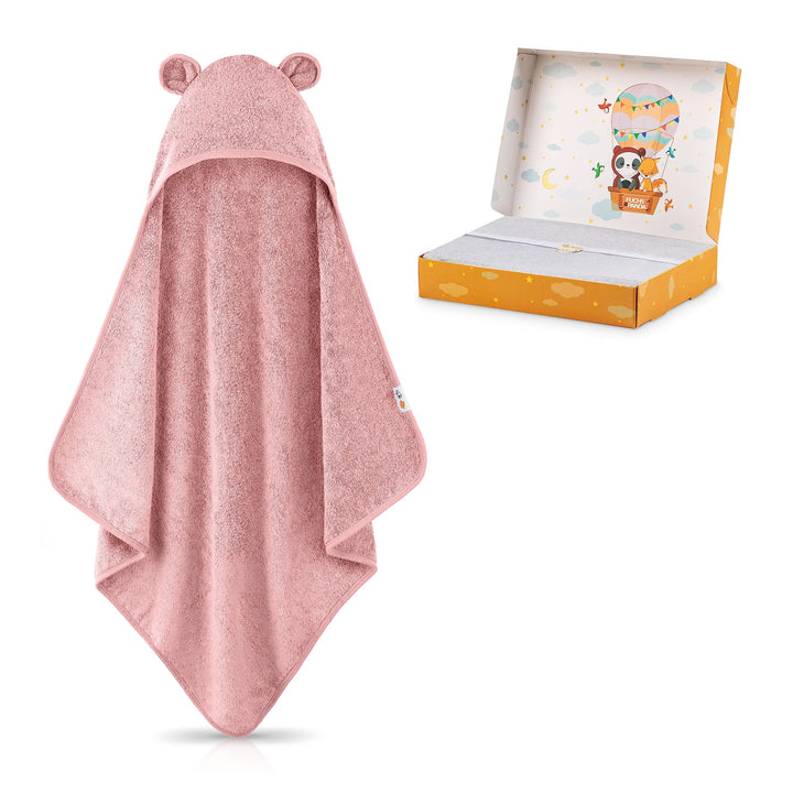 Kapuzenhandtuch Baby EXTRA dick, warm & weich | 75x75cm Babyhandtuch mit Kapuze (100% Bambus) | Baby