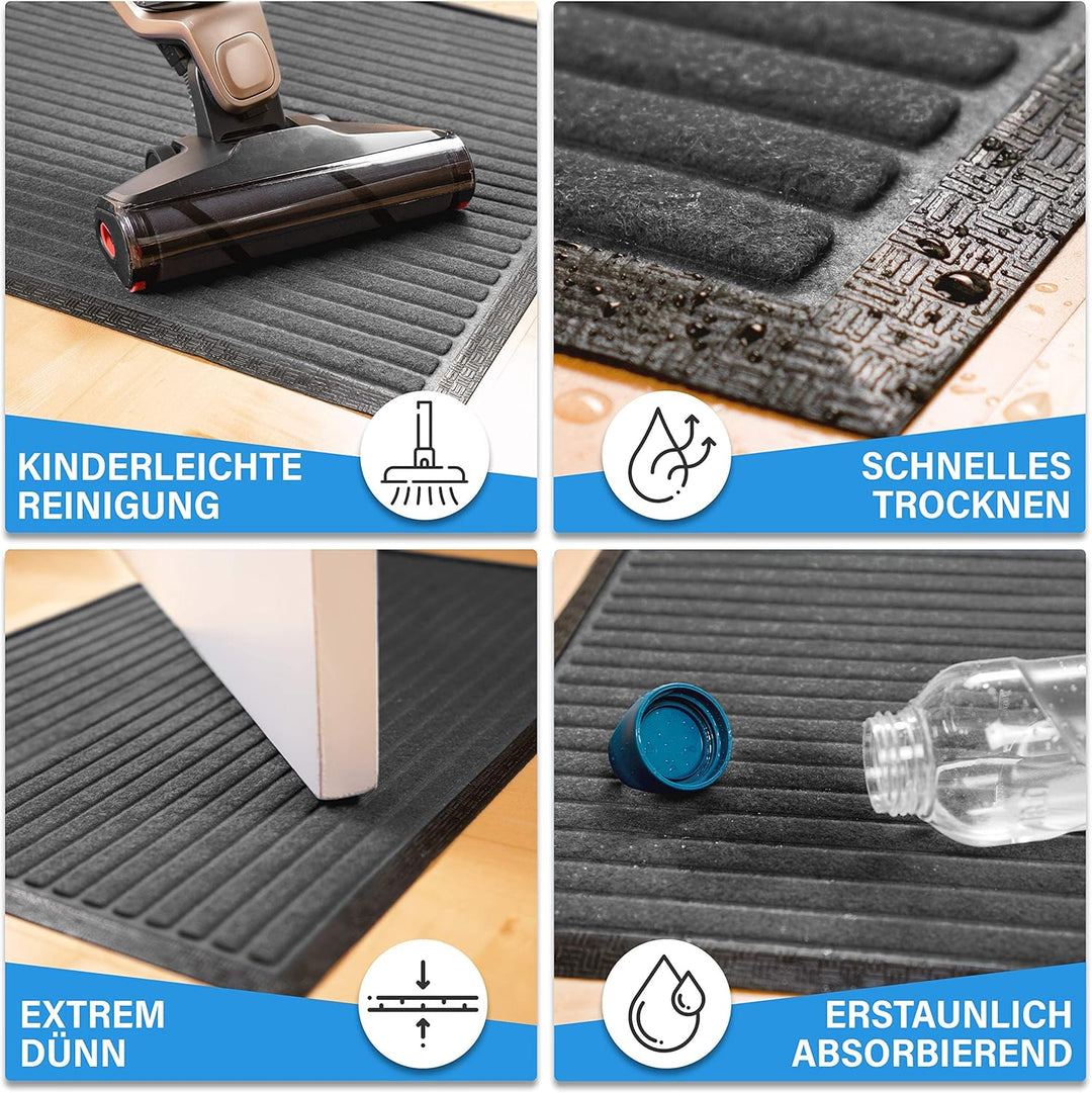 Fussmatte aussen - extrem rutschfest & langlebig - Fussabtreter aussenbereich grau 60x90cm - Türmatt