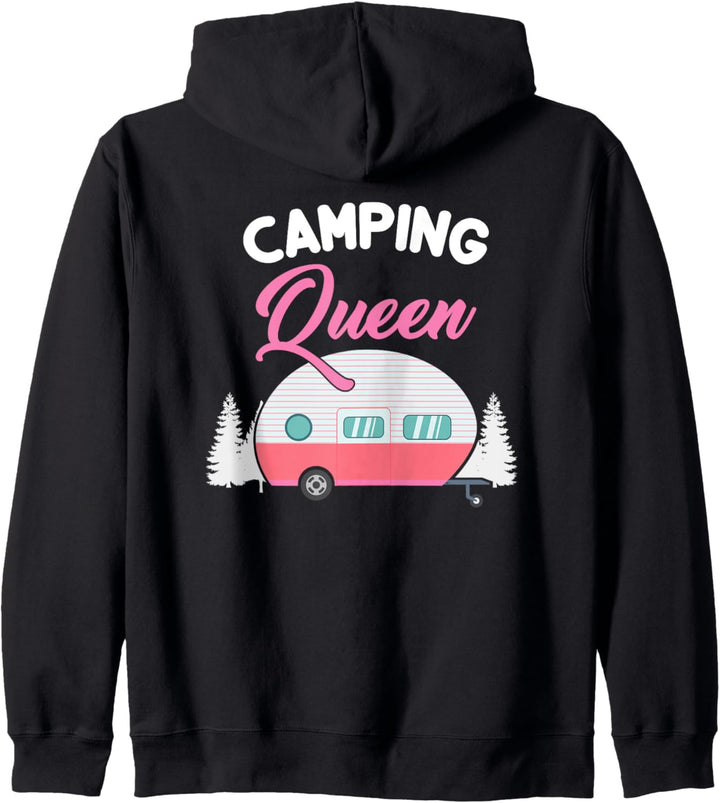 Camping Queen - Lustiges Camperin Geschenk - Camping Königin Kapuzenjacke