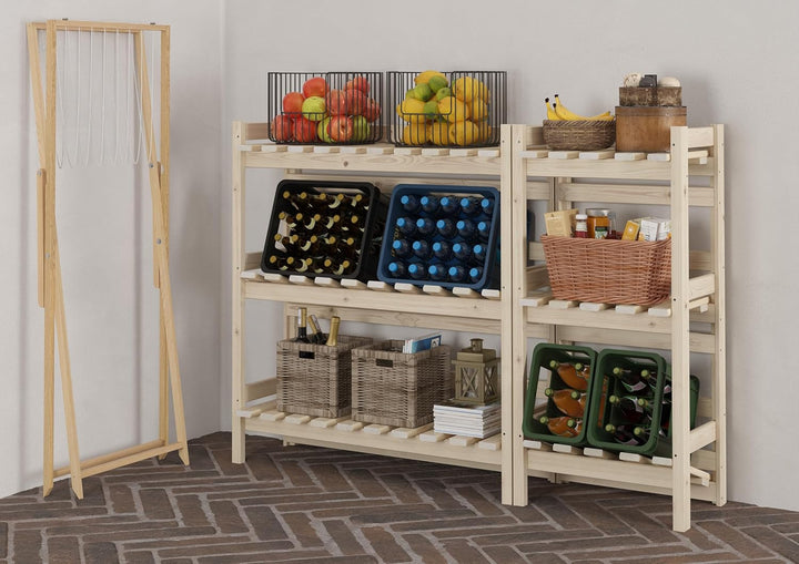 Erst-Holz Kombiregal schmal Vorratsregal, Kistenregal, Lagerregal aus Massivholz V-90.81-02 Einzelst