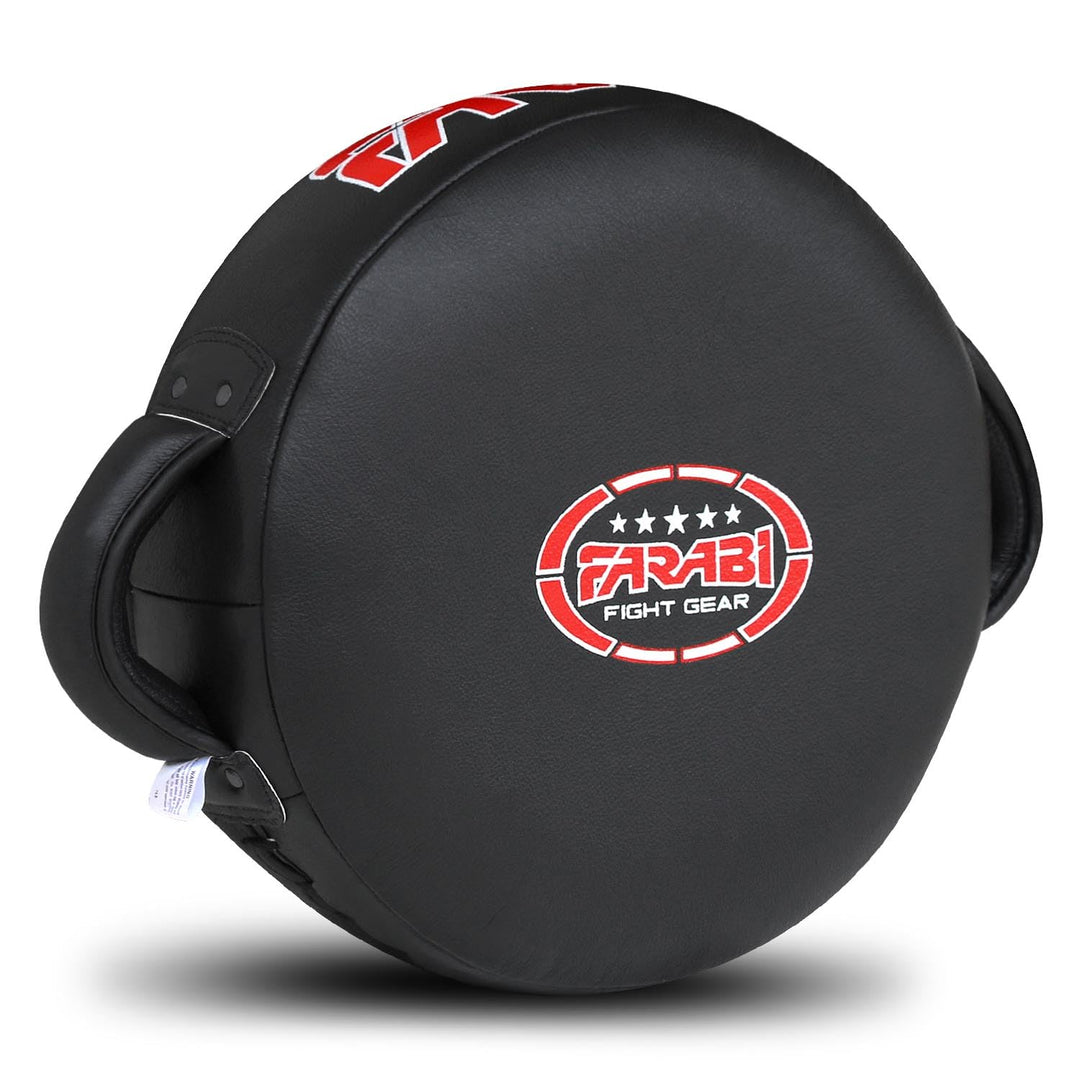 Farabi Sports Round pratzen Leder Kickboxen pratzen Kick Pad Black pratzen Boxen MMA Muay Thai Taekw